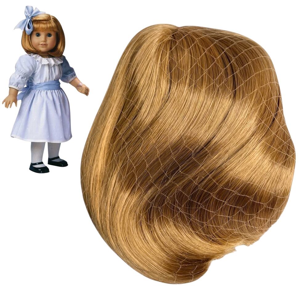 American Girl Nellie Doll Wig Strawberry Blonde Bob Bangs Hair Net New 18" Dolls